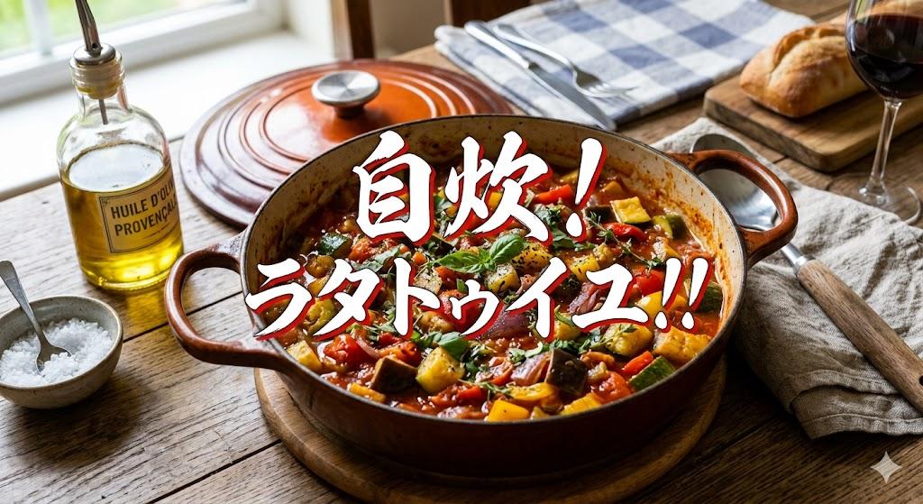自炊、おうちでラタトゥイユについて書いた記事のアイキャッチ画像